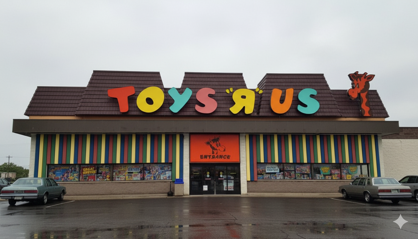 A 1980s Toys R Us store front